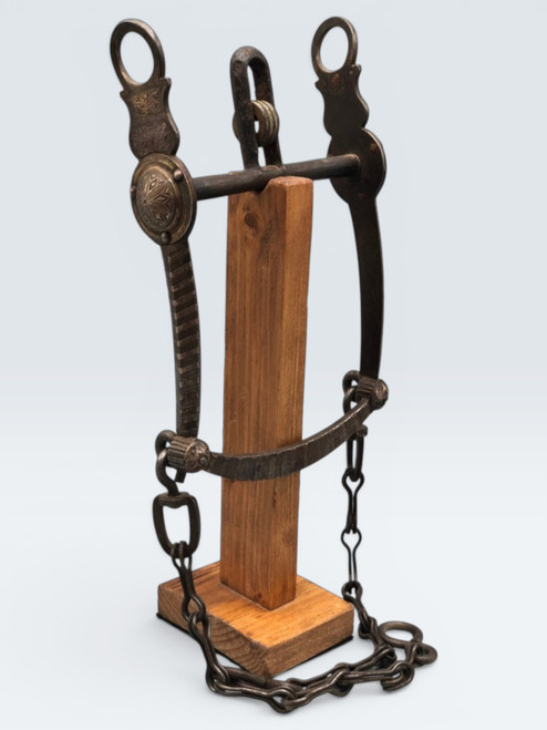 Antique Half-Breed Bit With Original Rein Chains - Likely Buermann