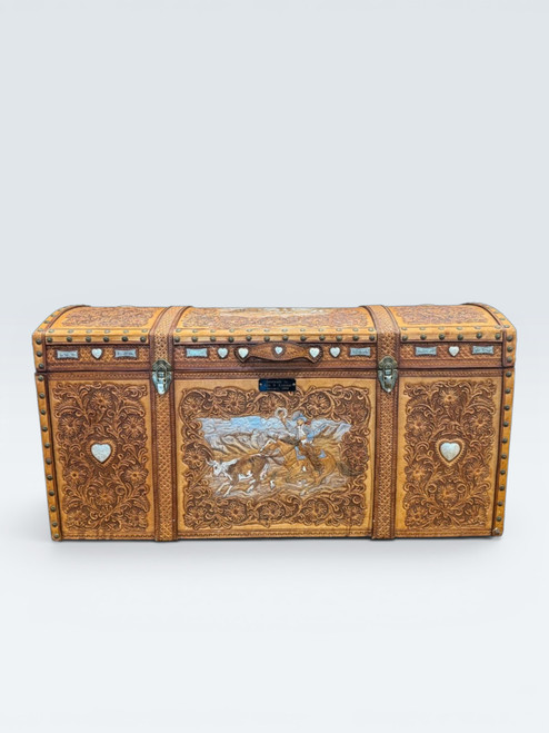 Tooled Leather Trunk By John H. Kittelson