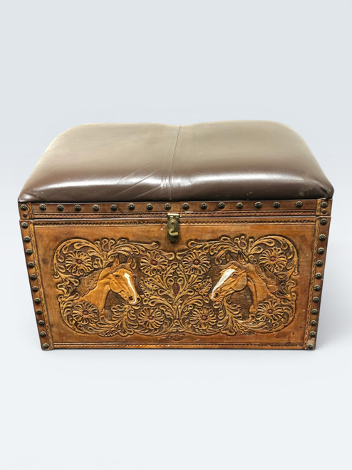 Tooled Leather Trunk By John H. Kittelson