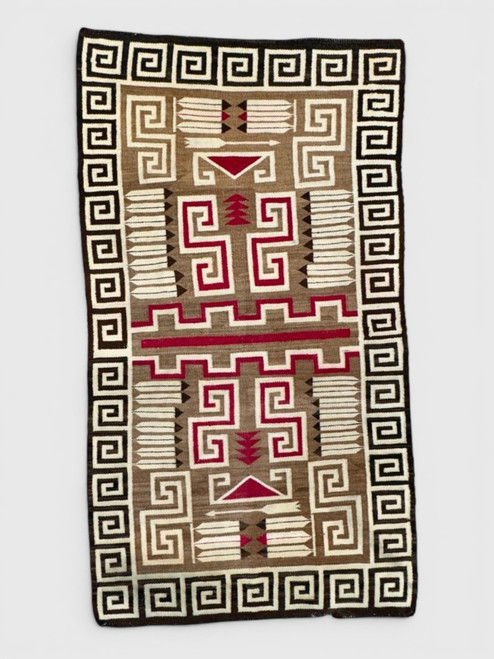 Early Non Regional Pictorial With Feathers and Geometric Designs
