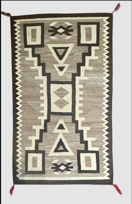 Vintage Storn Pattern Navajo Rug Circa 1940-1960s