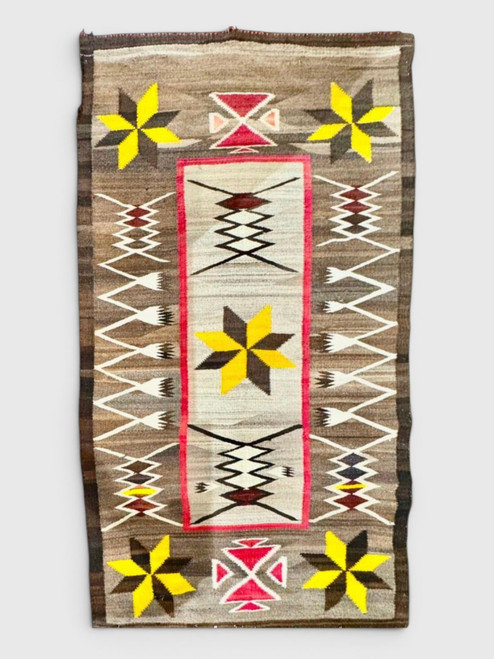 Valero Star Theme Navajo Rug Circa 1940s - 1950s