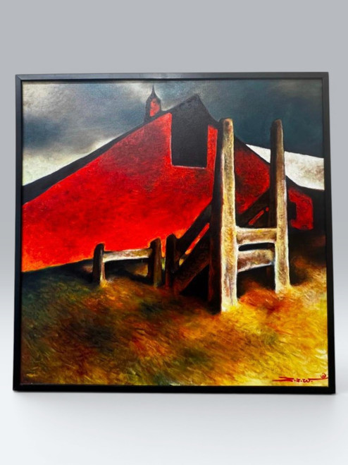 Barn - Highly Desirable Subject Matter - Original Oil On Canvas By ZZ Wei Circa 1990s