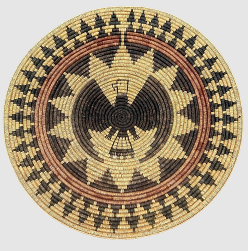 Large Navajo Basket With Eagle By Kee Bitsinnie