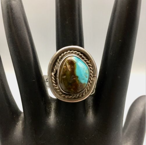 ring, vintage, Bisbee turquoise, sterling silver, Native