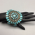 pair of matching turquoise cluster cuff bracelets