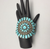 pair of matching turquoise cluster cuff bracelets