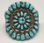 pair of matching turquoise cluster cuff bracelets
