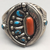 Bisbee turquoise and coral cuff bracelet
