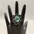 ring, vintage, Kingman turquoise, sterling silver, flower design, Native American