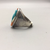 ring, Zuni, vintage, inlay, sterling silver, spiny, turquoise, mother of pearl, MOP, size 11, Native American