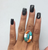 ring, Zuni, vintage, inlay, sterling silver, spiny, turquoise, mother of pearl, MOP, size 11, Native American