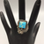ring, signed, contemporary, turquoise, sterling silver, size 9