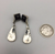 earrings, white buffalo, sterling silver, signed