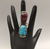 ring, Elle Curley-Jackson, Elle C-J, turquoise, purple spiny oyster, sterling silver, signed