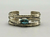 hand stamped sterling silver and turquoise cuff bracelet