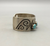 Vintage, Geometric cuff  with three beautiful turquoise stones.