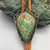 bolo, green turquoise, sterling silver