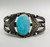 Fred Harvey Era cuff, bright blue turquoise stone