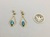 14k gold earrings set with dark blue turquoise