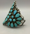 Beautiful, large turquoise cluster cuff