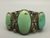 Nice! 1930s Era, Hefty, Vintage, Three Stone Turquoise Cuff Bracelet
