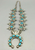 Sand casted sterling silver and turquoise squash blossom