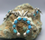 Sand casted sterling silver and turquoise squash blossom