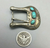 Three turquoise stones and sterling silver buckle