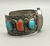 Vintage coral and turquoise watch cuff