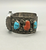 Vintage coral and turquoise watch cuff