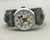 Vintage coral and turquoise watch cuff