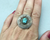 Shadow box turquoise ring