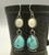 Turquoise teardrop and mother of pearl earrings