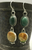 Green double drop earrings
