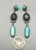 Denim lapis and turquoise earrings