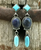 Denim lapis and turquoise earrings
