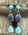Turquoise and denim lapis earrings