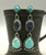 Turquoise and denim lapis earrings