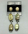 Fossilized and green turquoise earrings