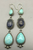 Tear drop turquoise and denim lapis earrings
