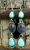 Tear drop turquoise and denim lapis earrings