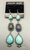 Tear drop turquoise and denim lapis earrings