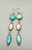 Purple spiny oyster and turquoise earrings