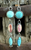 Purple spiny oyster and turquoise earrings