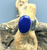 Lapis, gold and sterling silver ring