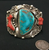 Turquoise and Coral Sterling Silver Cuff Bracelet