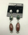 Red jasper and green stone dangle earrings