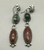 Red jasper and green stone dangle earrings