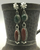 Red jasper and green stone dangle earrings